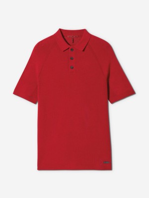 Sun Day Red 3D Knit Polo Rood | HQ3418569