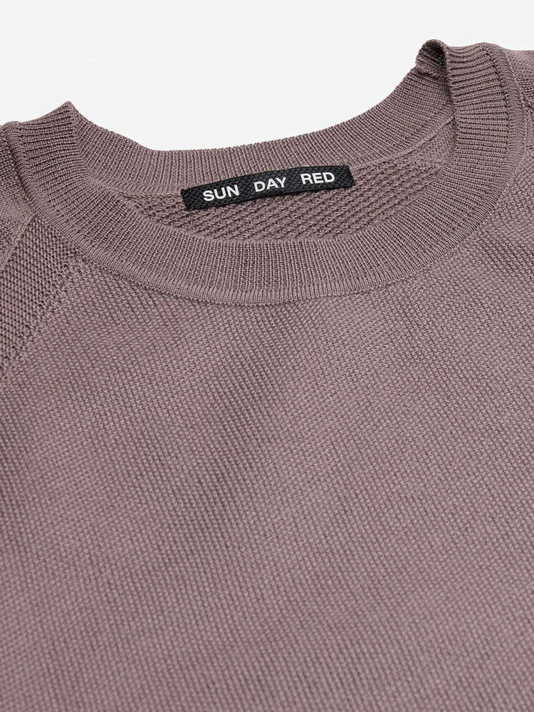 Sun Day Red 3D Knit Cashmere Crew Tyrian | YK5894302