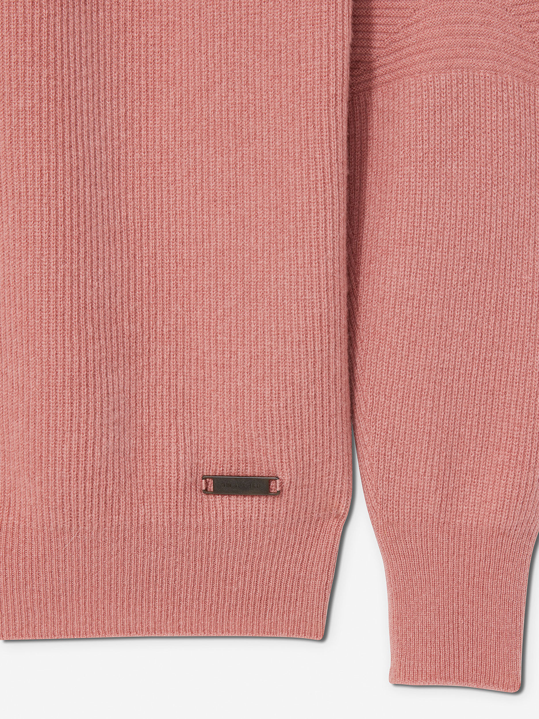 Sun Day Red 3D Knit Cashmere Quarter Zip Roze | BE8162934