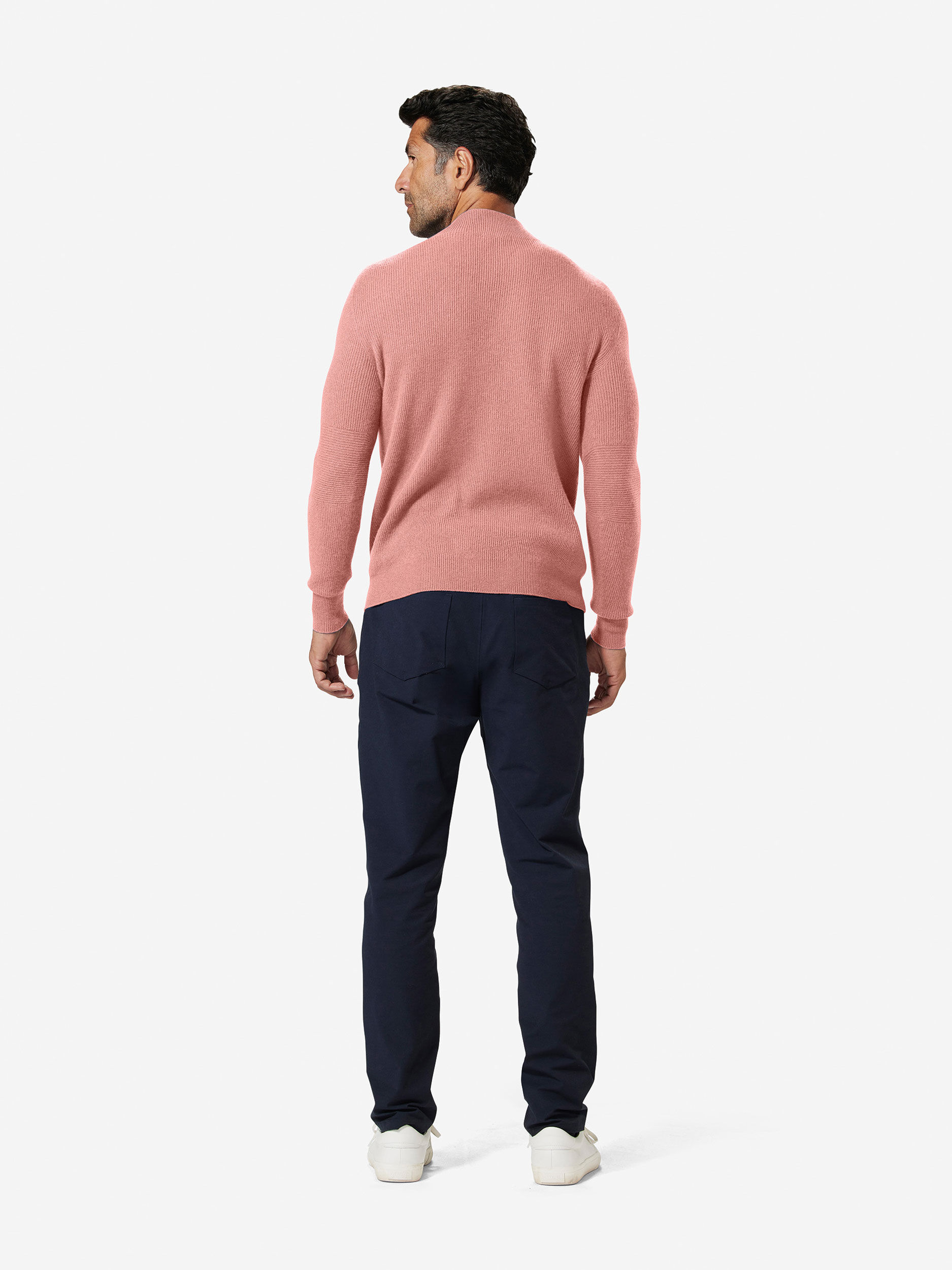 Sun Day Red 3D Knit Cashmere Quarter Zip Roze | BE8162934