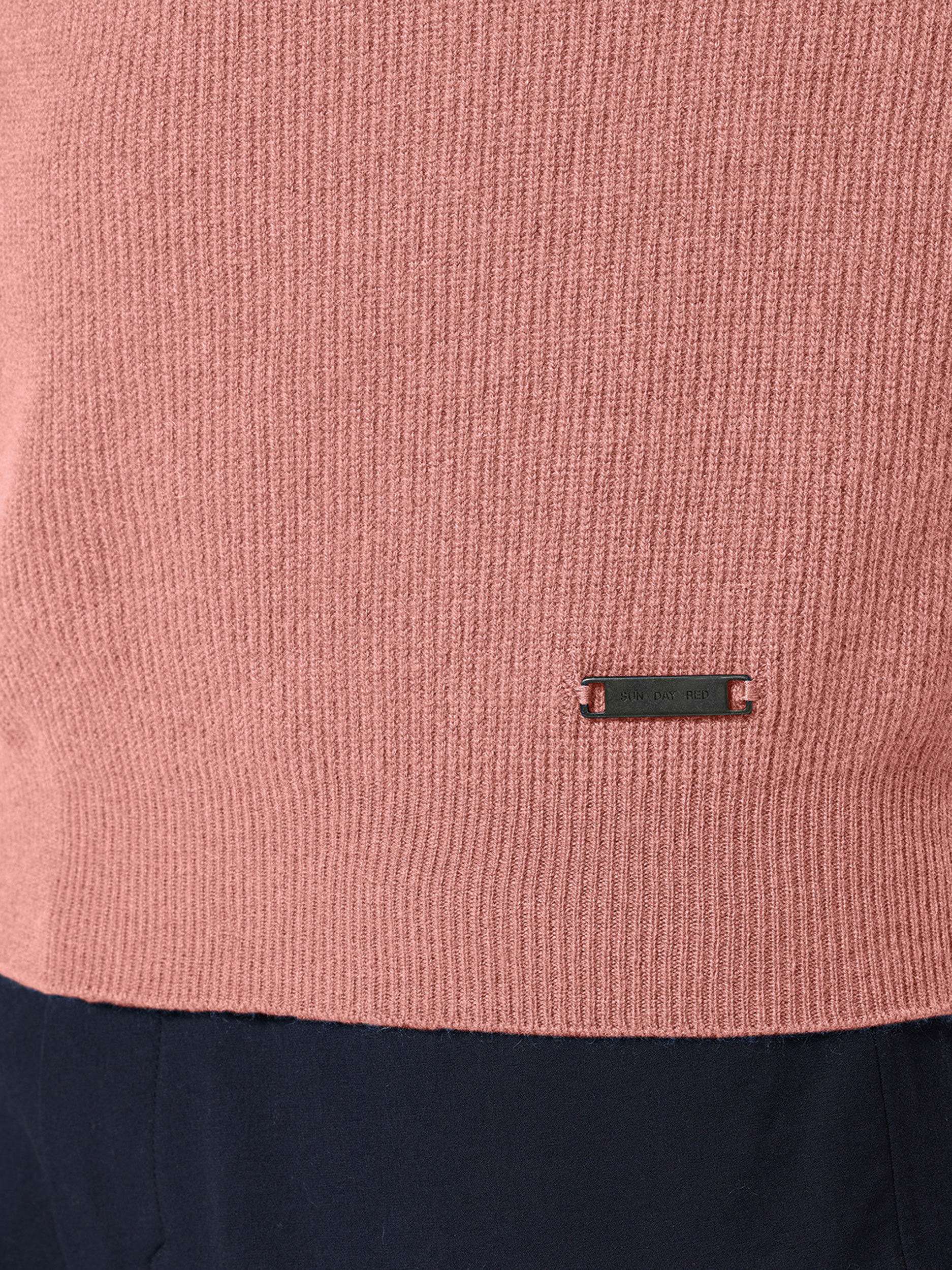 Sun Day Red 3D Knit Cashmere Quarter Zip Roze | BE8162934