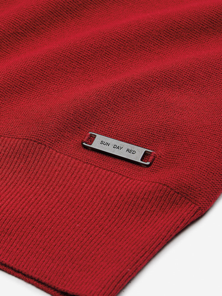 Sun Day Red 3D Knit Lightweight Crew Rood | PK9418620