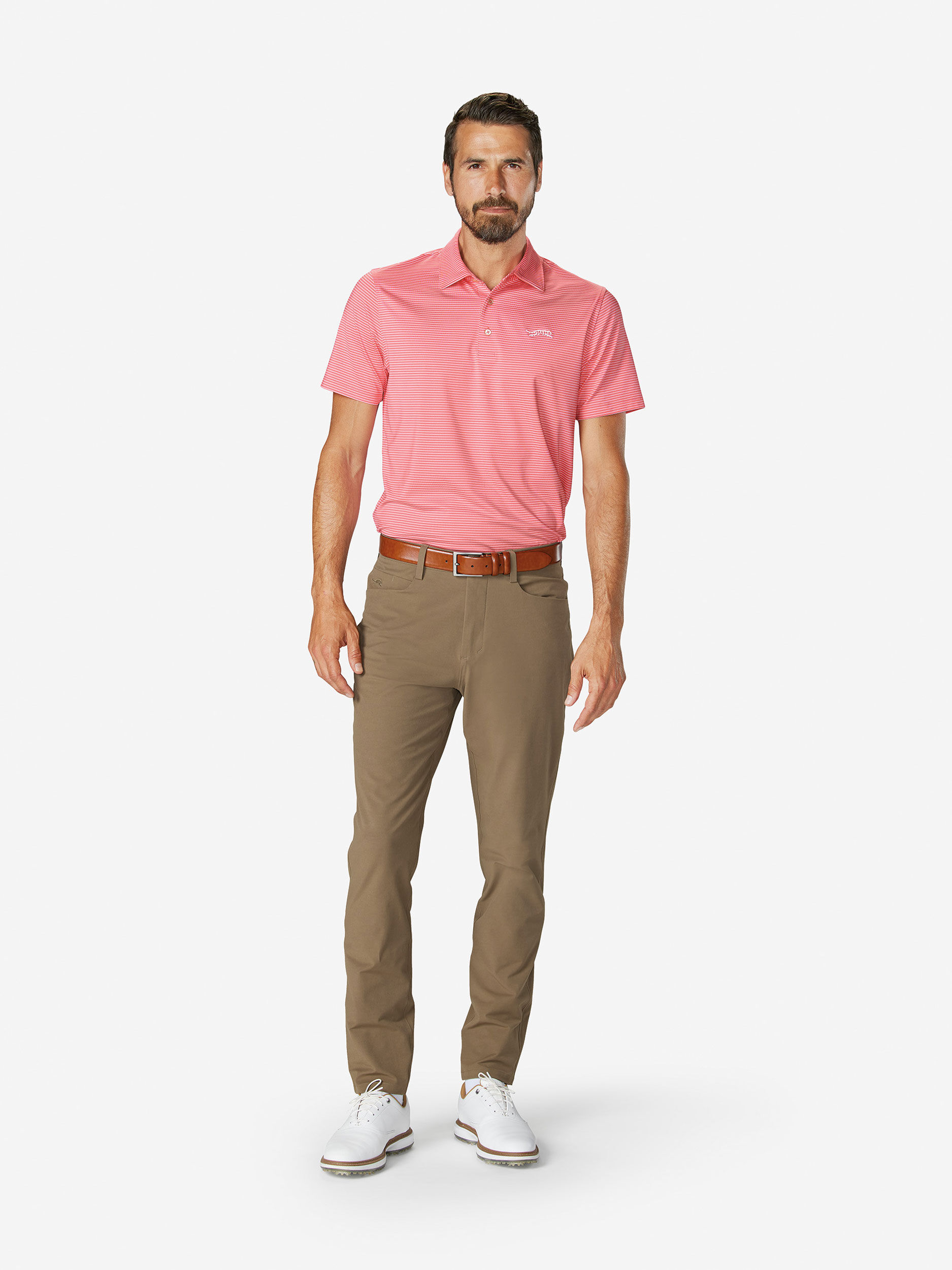 Sun Day Red Classic Stripe Polo Koraal | PS3854629