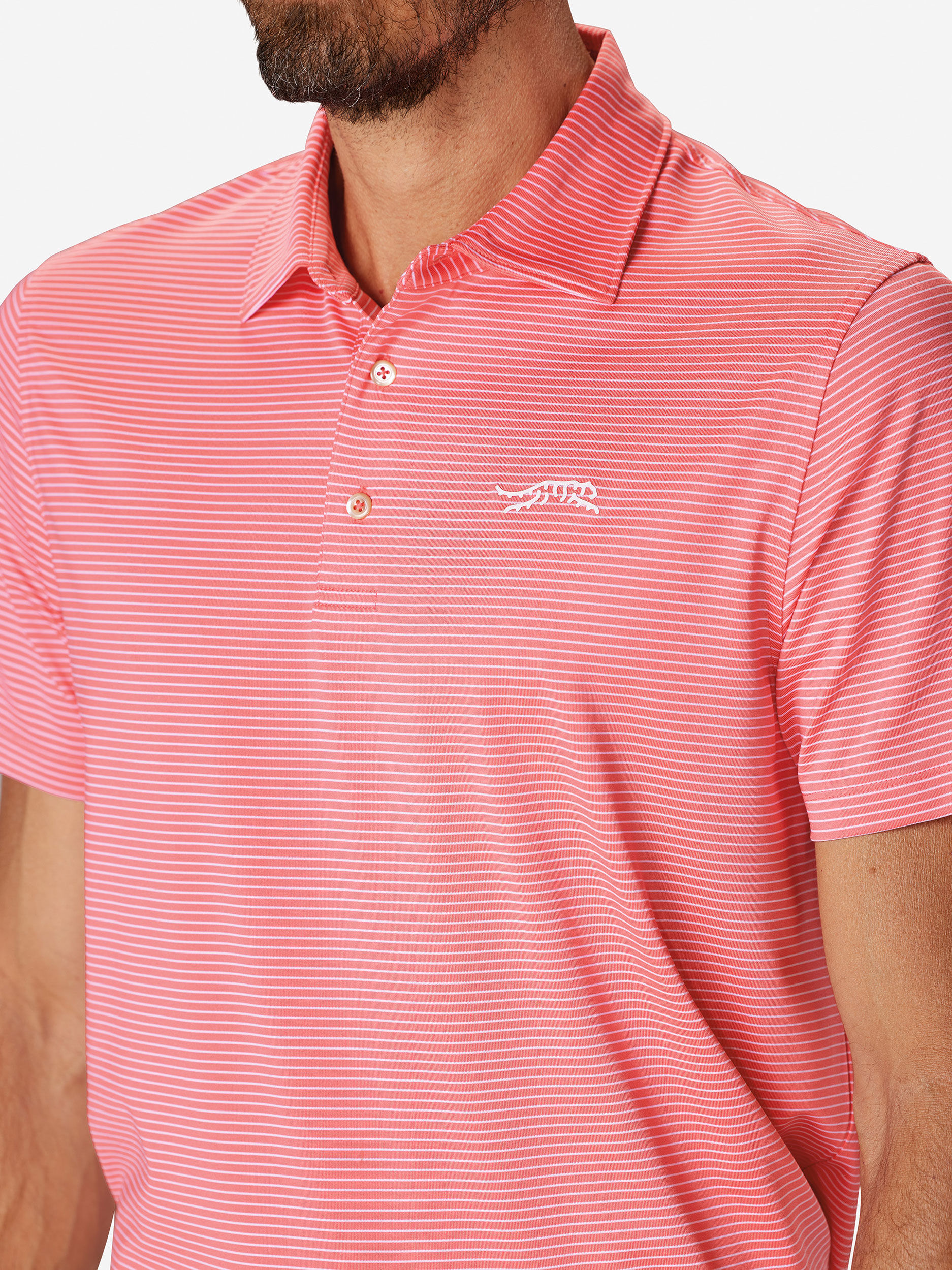 Sun Day Red Classic Stripe Polo Koraal | PS3854629