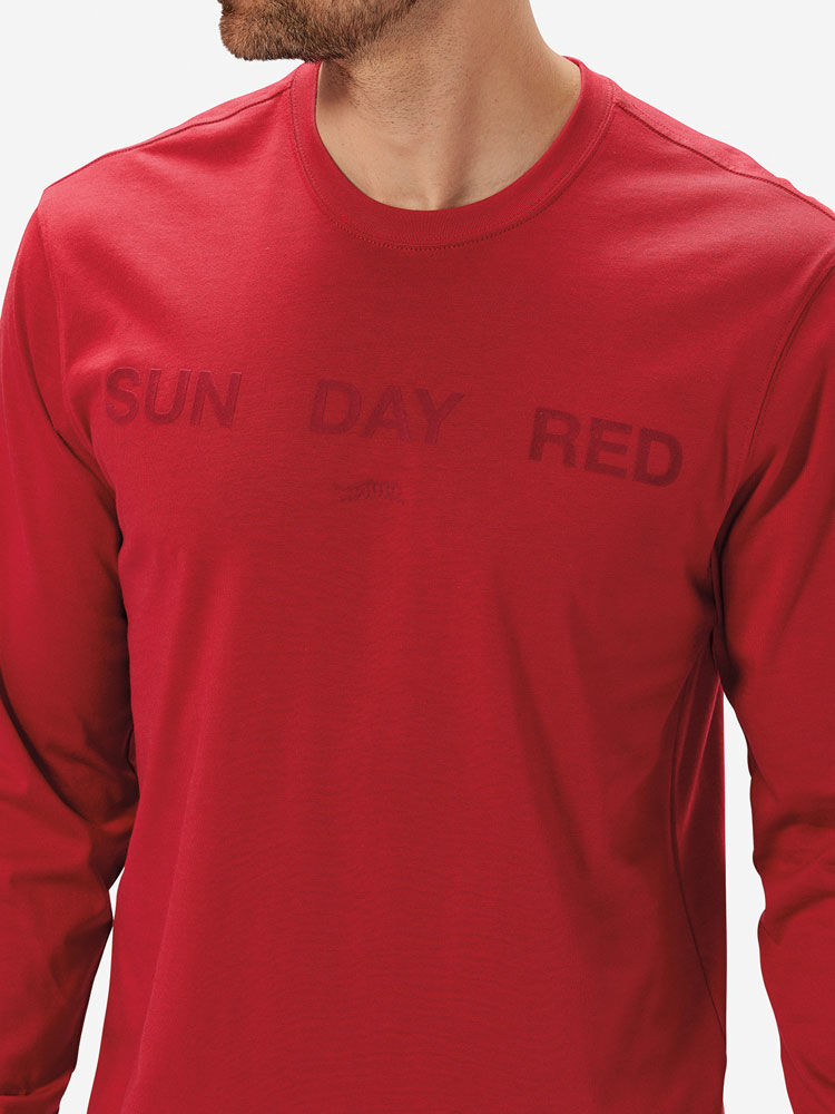 Sun Day Red Long Sleeve Dark Nebula T-Shirt Rood | NP3495218