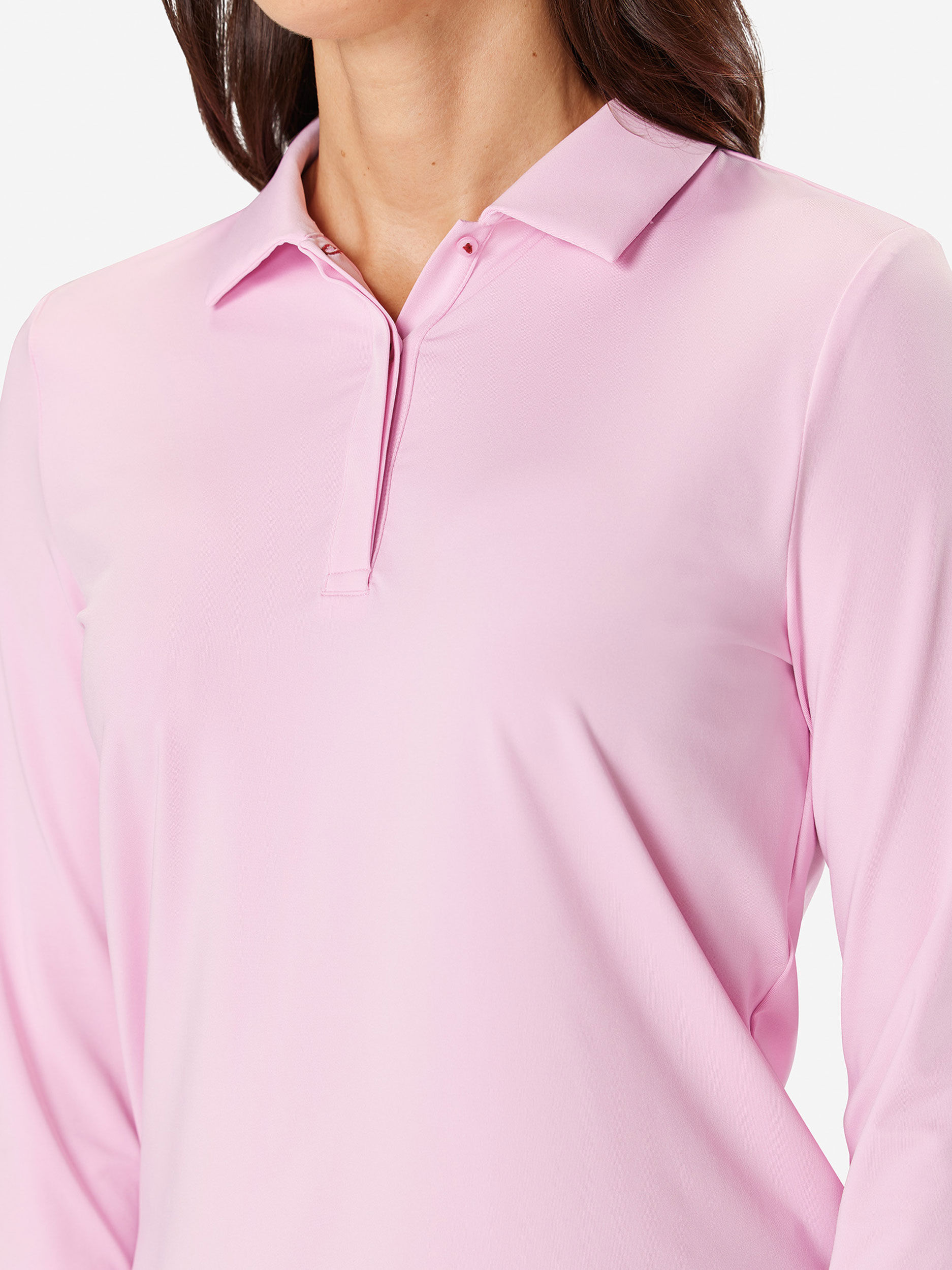 Sun Day Red Long Sleeve Performance Victoria Polo Roze | YD3967514