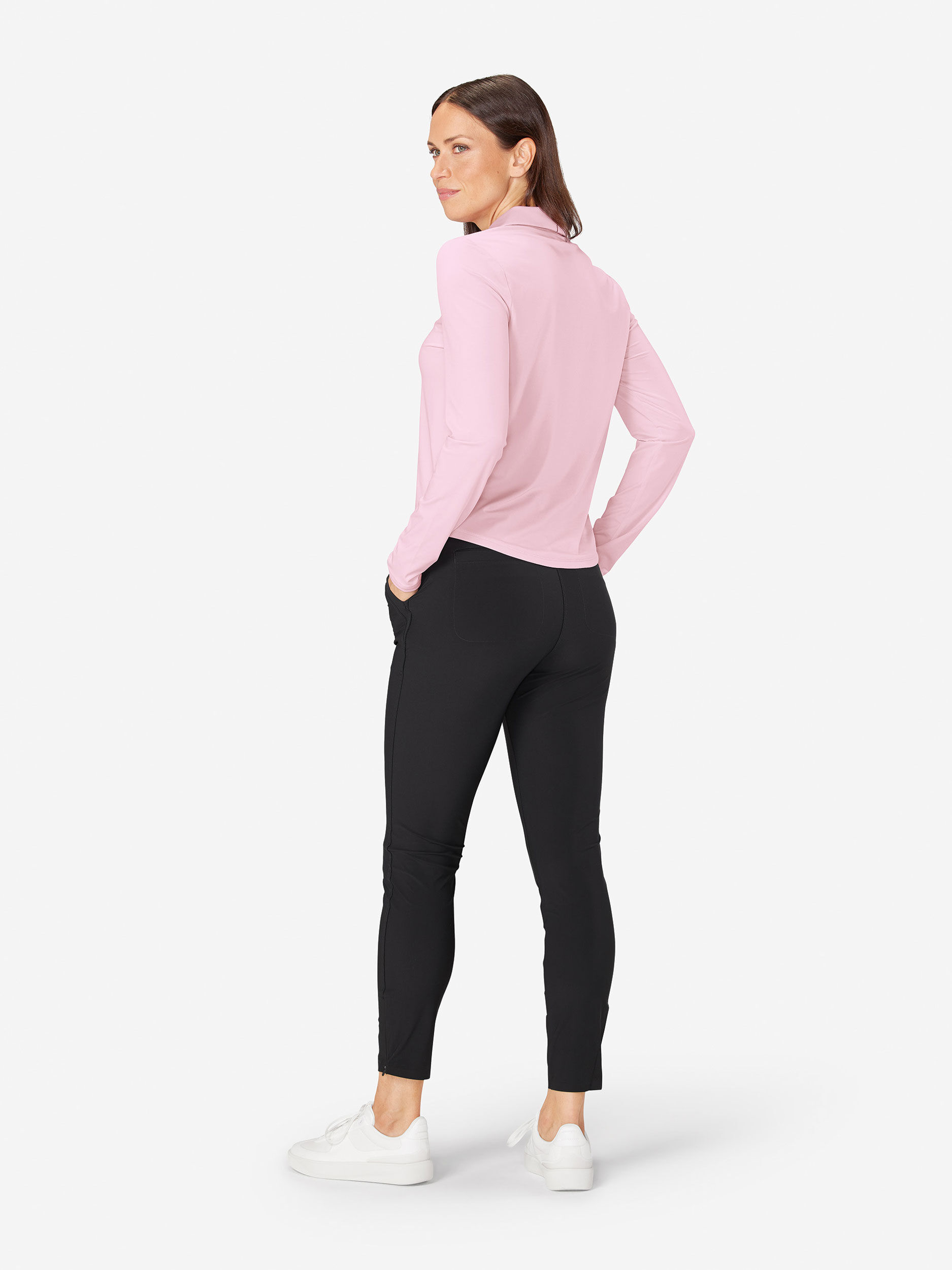 Sun Day Red Long Sleeve Performance Victoria Polo Roze | YD3967514