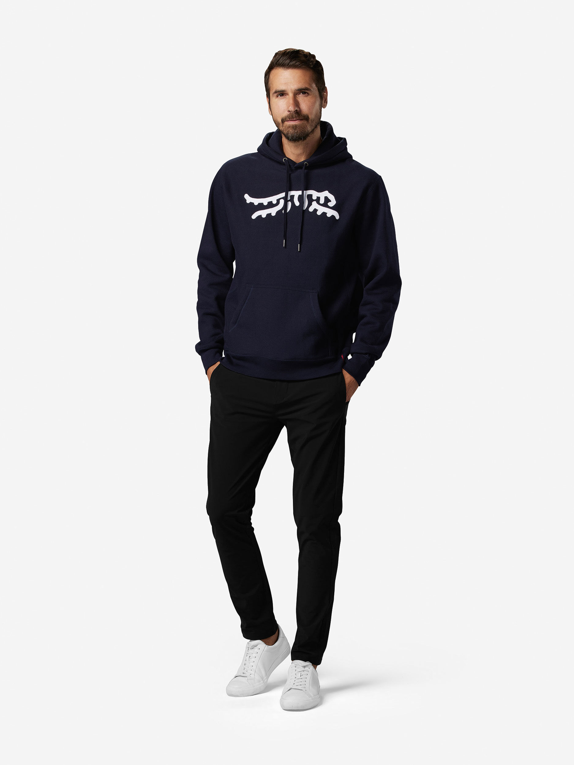 Sun Day Red Luare Chain Stitch Hoodie Navy/White | GW0975168